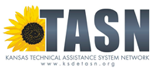 A Sunflower on the left with the letters TASN in blue. TASN stands for Technical Assistance Systems Network.