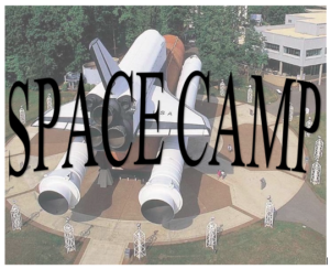 Ariel View of the US Space & Rocket Center campus with space camp written over the image