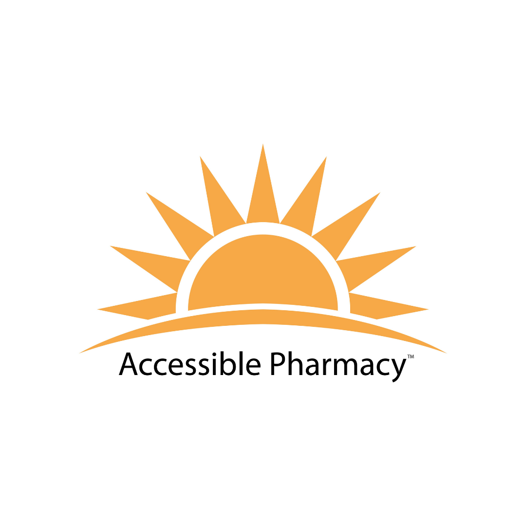 yellow sun rising and Accessible Pharmacy written below